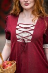 Summer dress "Denise" Red/Natural XXXXL