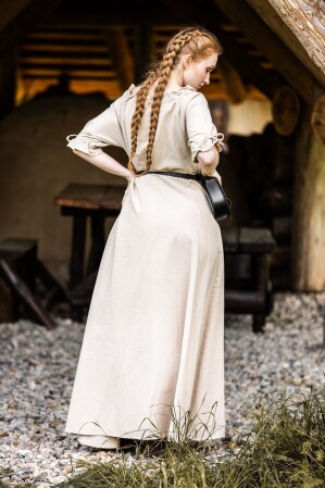 Bodenlanges Kurzarmkleid "Melisande" Hanffarben XXL