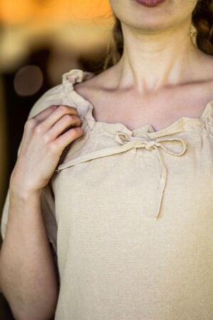 Floor-length short sleeve dress "Melisande" Hemp XS
