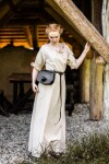 Floor-length short sleeve dress "Melisande" Hemp XS