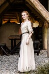 Floor-length short sleeve dress "Melisande" Hemp XS