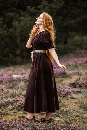 Vestido de manga corta "Melisande" Marrón XXXL