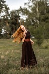 Bodenlanges Kurzarmkleid "Melisande" Braun XXL