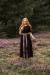 Robe à manches courtes "Melisande" Marron M