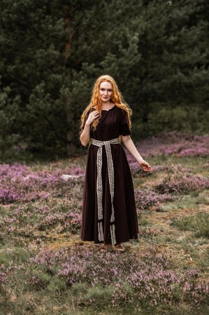 Robe à manches courtes "Melisande" Marron S