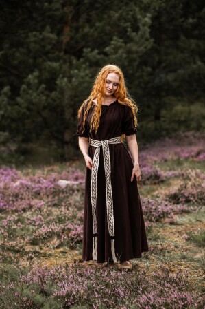 Robe à manches courtes "Melisande" Marron S
