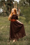 Robe à manches courtes "Melisande" Marron S