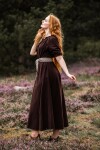 Robe à manches courtes "Melisande" Marron S