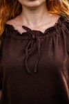 Floor-length short sleeve dress "Melisande" Brown XS