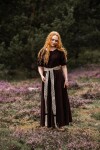 Floor-length short sleeve dress "Melisande" Brown XS