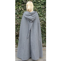 Wool cape with fibula and long hood "Ilmar" Blue