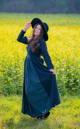 Mittelalterkleid "Medusa" Schwarz/Blau XL