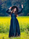 Mittelalterkleid "Medusa" Schwarz/Blau XS