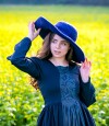 Mittelalterkleid "Medusa" Schwarz/Blau XS
