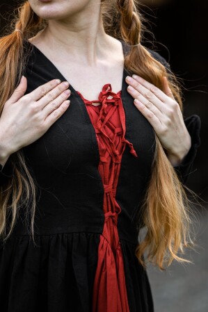 Vestido medieval "Medusa" Negro/Rojo XXL