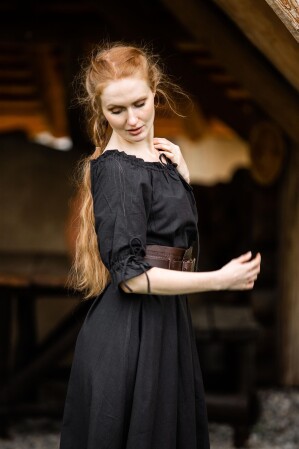 Robe à manches courtes "Melisande" Noir S