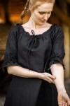 Abito a pavimento a maniche corte "Melisande" Nero XS