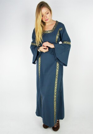 Vestido medieval con borde "Sophie" Azul XS