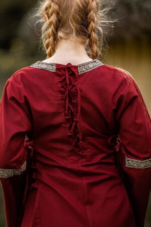 Vestido medieval con borde "Sophie" Rojo M
