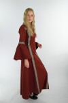 Vestido medieval con borde "Sophie" Rojo M
