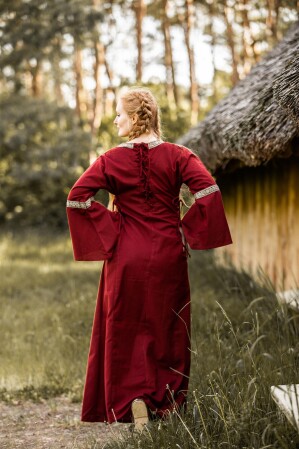 Mittelalterkleid mit Bordüre "Sophie" Rot XS