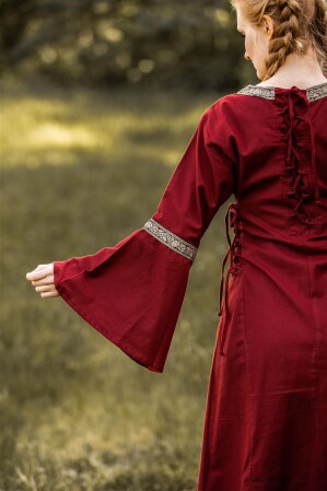 Mittelalterkleid mit Bordüre "Sophie" Rot XS