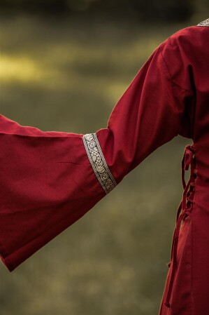 Mittelalterkleid mit Bordüre "Sophie" Rot XS