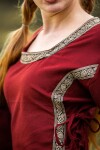 Mittelalterkleid mit Bordüre "Sophie" Rot XS