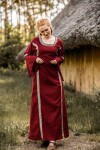 Mittelalterkleid mit Bordüre "Sophie" Rot XS