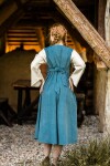 Abito medievale in cotone "Ilse" colomba Blu/Naturale L