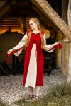 Medieval cotton dress "Ilse" Red/Natural XL