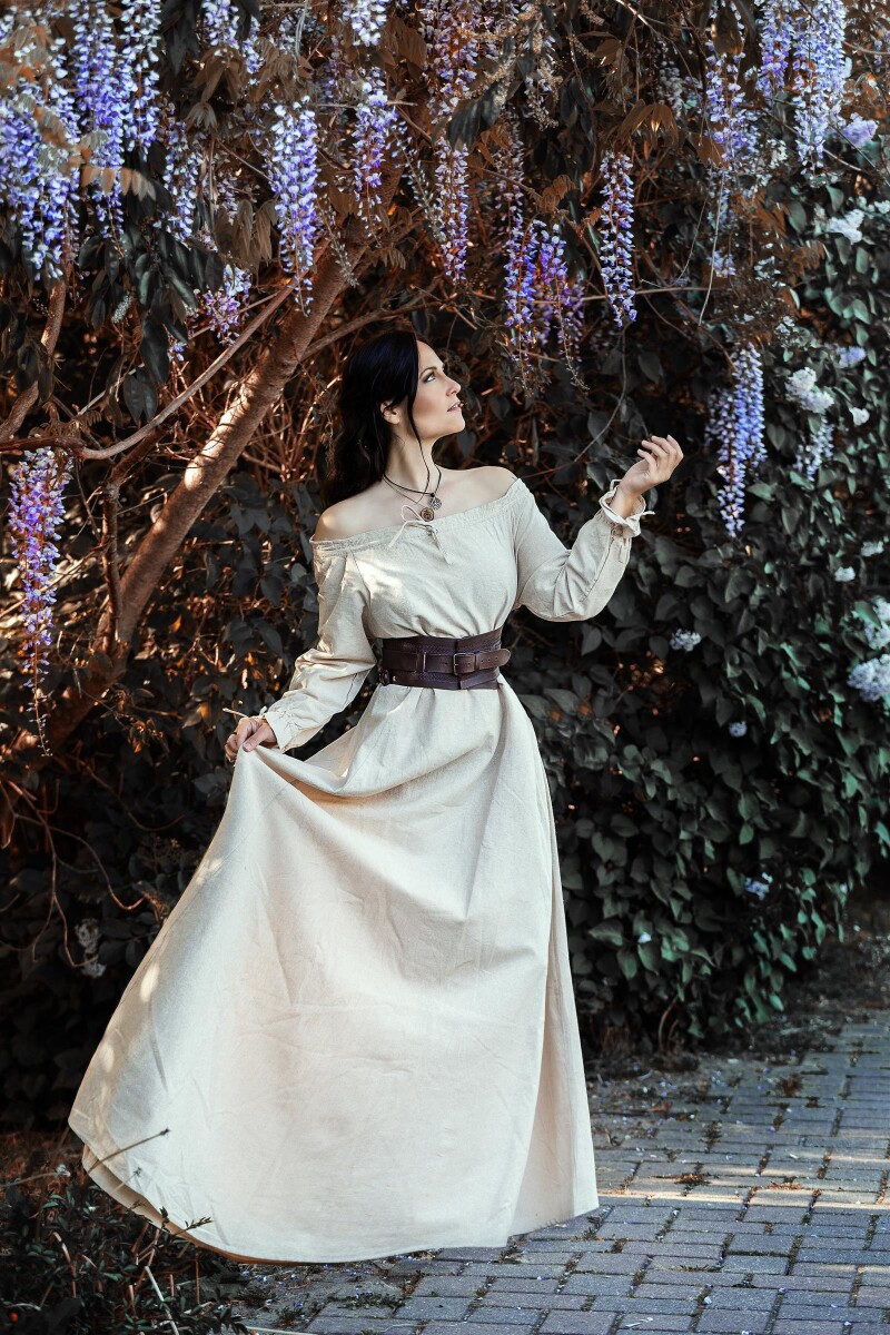 Robe à manches longues "Mechthild" Chanvre 