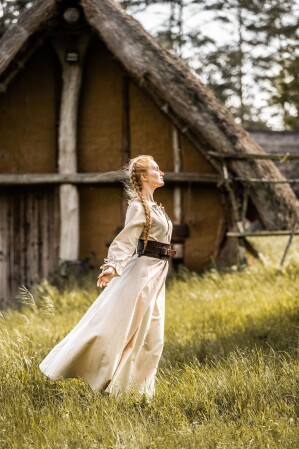 Robe à manches longues "Mechthild" Chanvre M