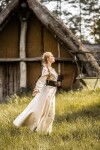 Bodenlanges Langarmkleid "Mechthild" Hanffarben XS