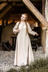 Bodenlanges Langarmkleid "Mechthild" Hanffarben XS