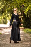Bodenlanges Langarmkleid "Mechthild" Schwarz XS