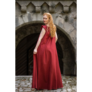 Floor-length dress with shoulder ruffle "Clara" Red S/M