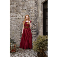 Bodenlanges Kleid mit Schulterrüsche "Clara" Rot S/M