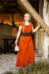 Robe longue à volants aux épaules "Clara" Rust S/M