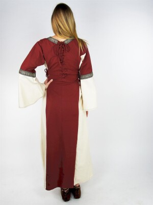 Medieval dress with border "Sophie" Red/Natural XL