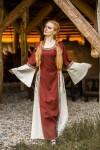 Mittelalterkleid mit Bordüre "Sophie" Rot/Natur M