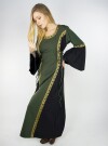 Robe médiévale avec bordure "Sophie" Vert/Noir XXXL