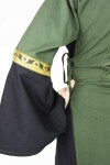 Robe médiévale avec bordure "Sophie" Vert/Noir M