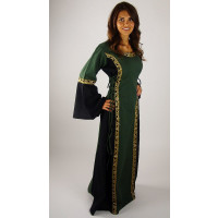 Medieval dress with border "Sophie" green/black XS