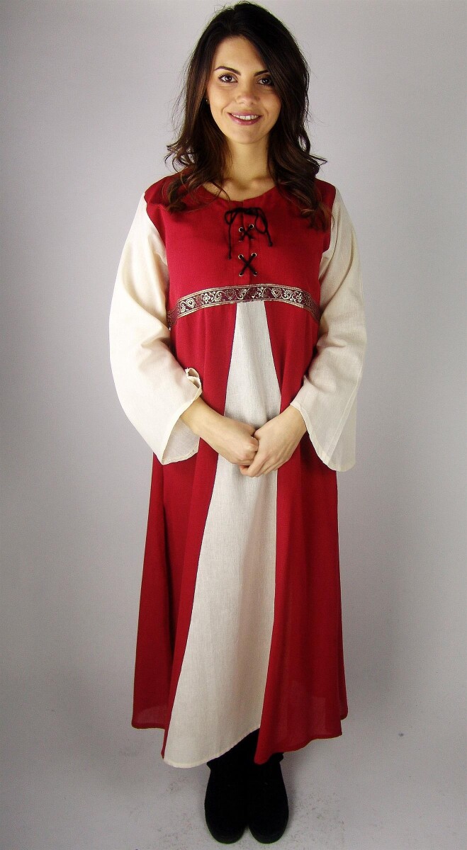 Kleid "Donna" Rot/Natur