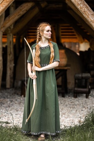 Edles Kurzarmkleid mit Bordüre "Ennlin" Grün XXXL
