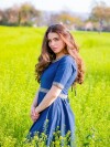 Noble vestido de manga corta con borde "Ennlin" Azul XXXL