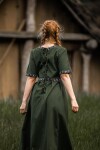 Edles Kurzarmkleid mit Bordüre "Ennlin" Grün XS