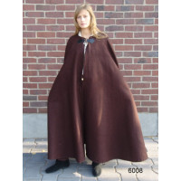 Wool cape "Hero" with wolf buckle length 160 cm brown