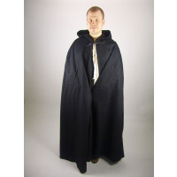 Wool cape "Hero" with wolf buckle length 160 cm Black